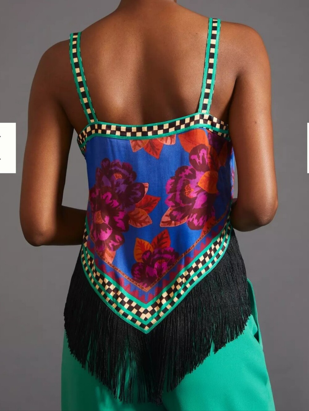 Farm Rio Fringed Tank Top Size Large - Picture 3 of 16